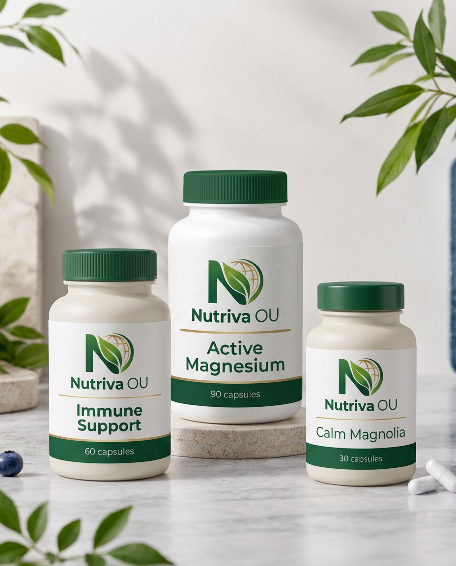 Nutriva branded Immune Support, Active Magnesium and Calm Magnolia collection